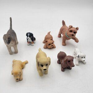 Realistic Miniature Dog Figures Vintage & Modern Resin & Plastic